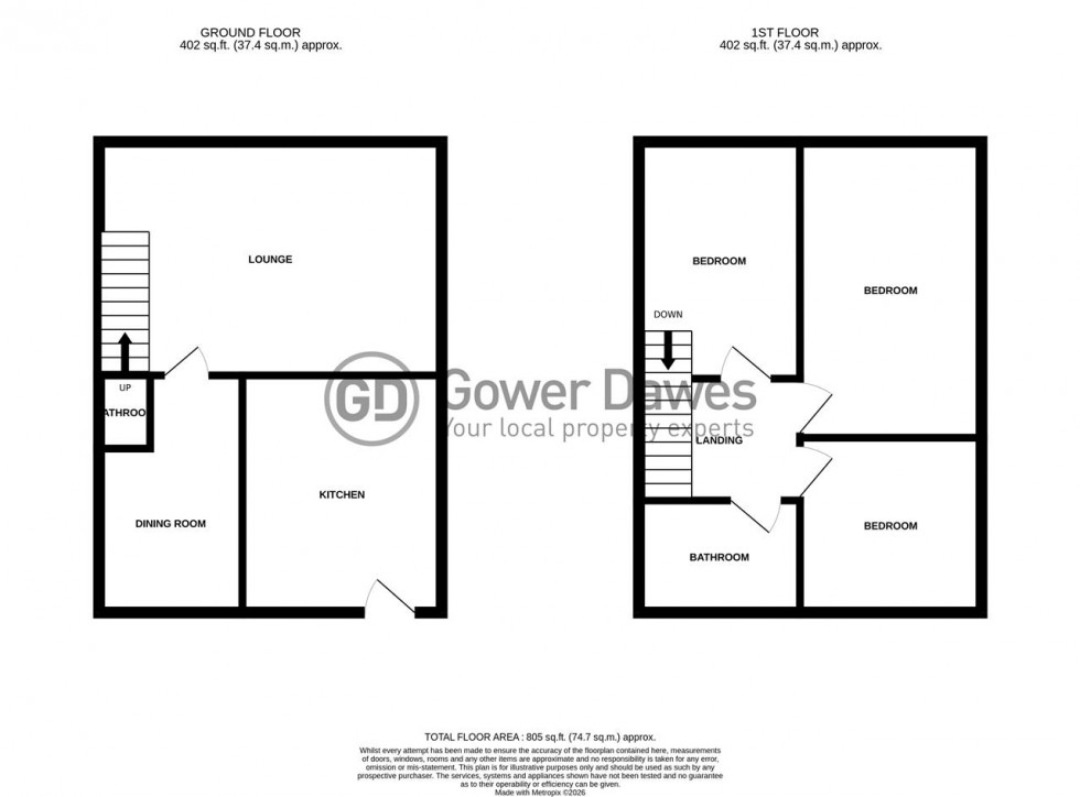 Floorplan for Furness Close, Chadwell St.Mary