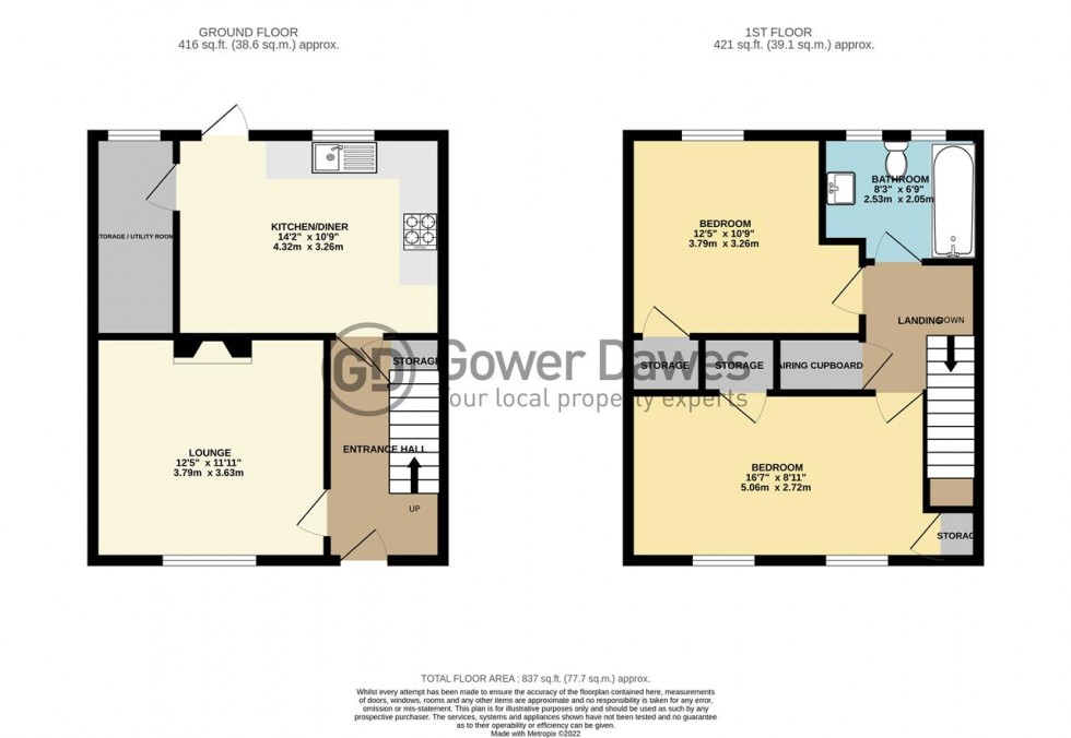 Floorplan for Godman Road, Chadwell St.Mary