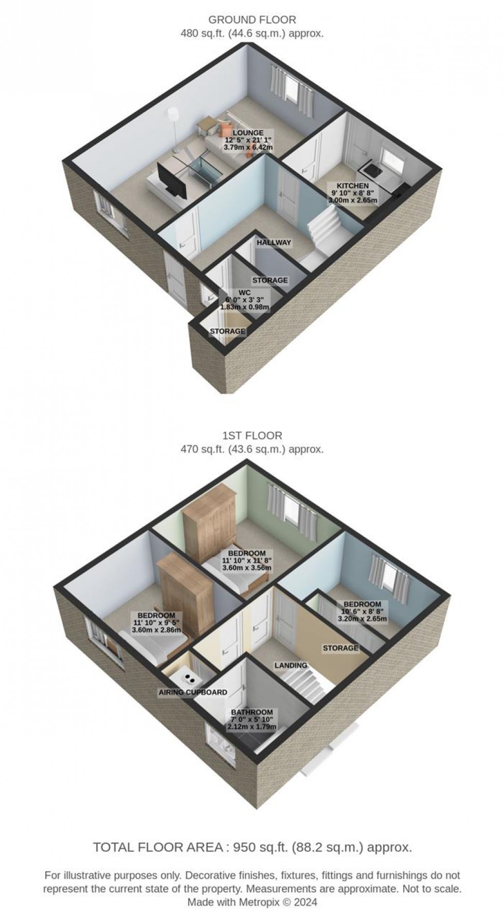 Floorplan for Elizabeth Close, Tilbury