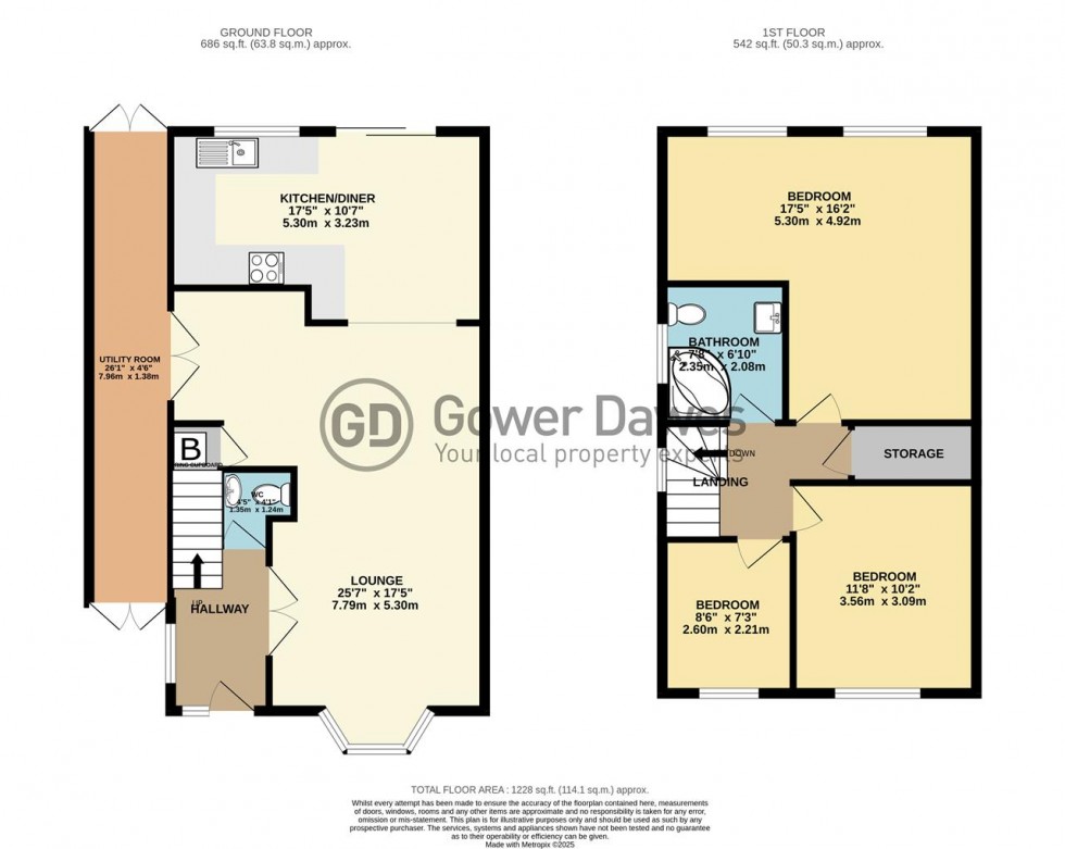 Floorplan for Derham Gardens, Upminster, Upminster