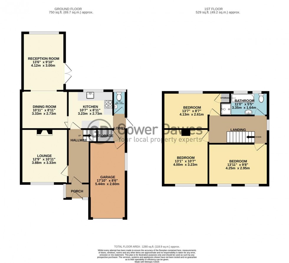 Floorplan for Cedar Road, Chadwell St Mary, Orsett Heath Borders