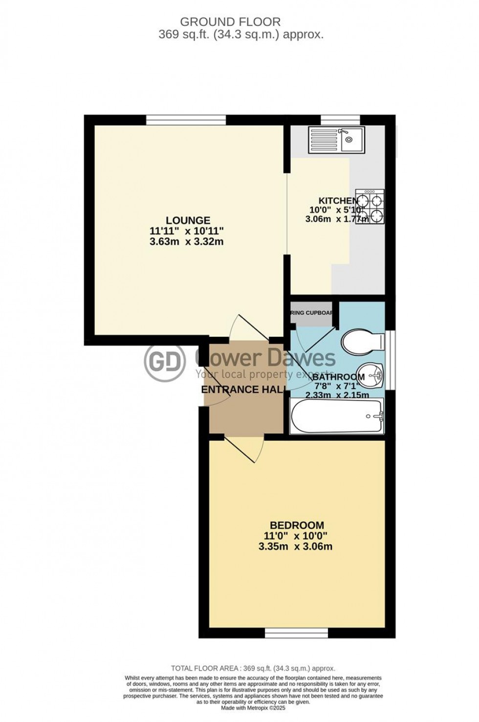 Floorplan for Lower Crescent, Linford