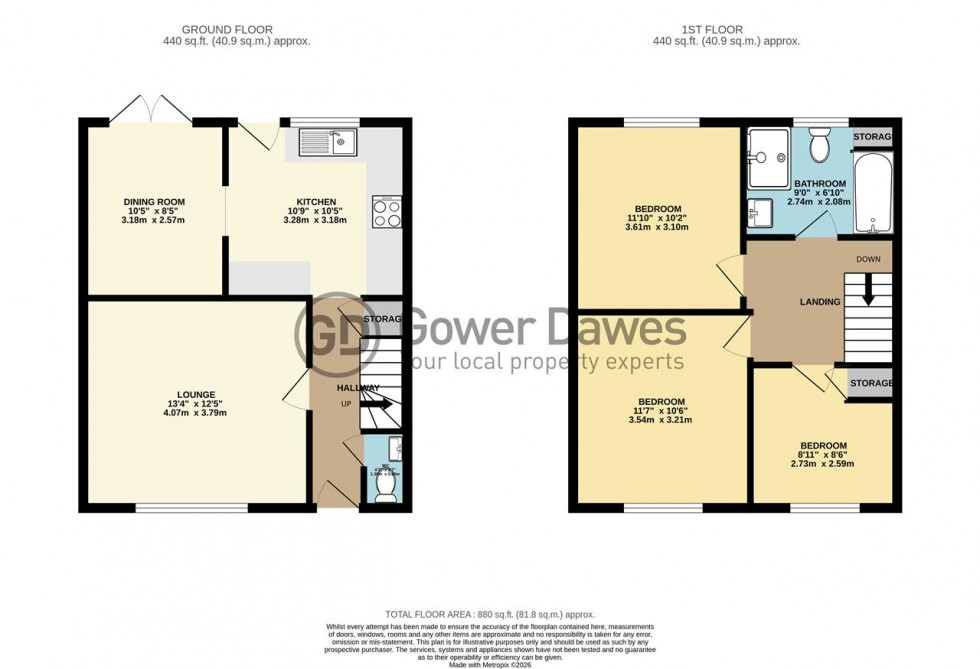 Floorplan for Harding Road, Orsett Heath