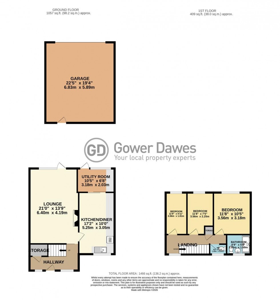 Floorplan for Chesterton Way, Tilbury