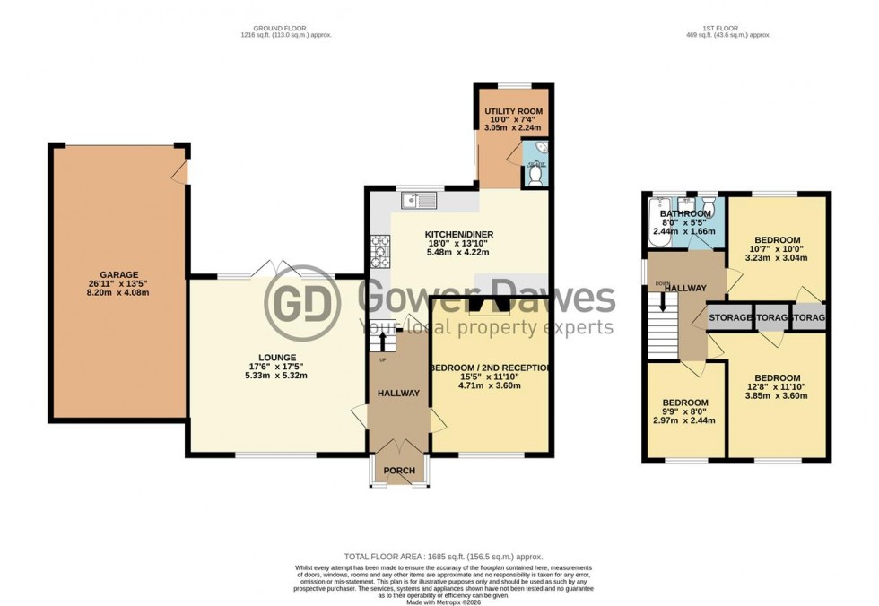 Floorplan for Nevell Road, Chadwell St.Mary