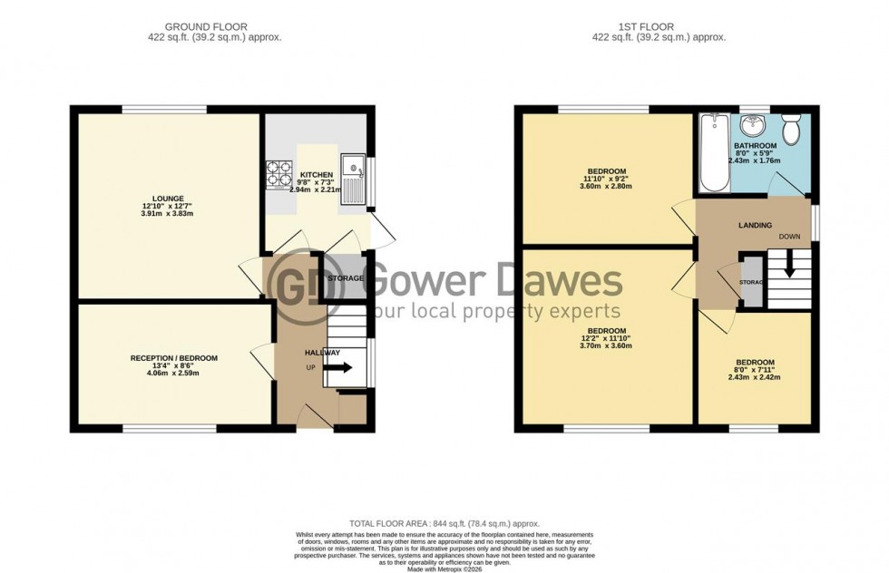 Floorplan for Keats Gardens, Tilbury