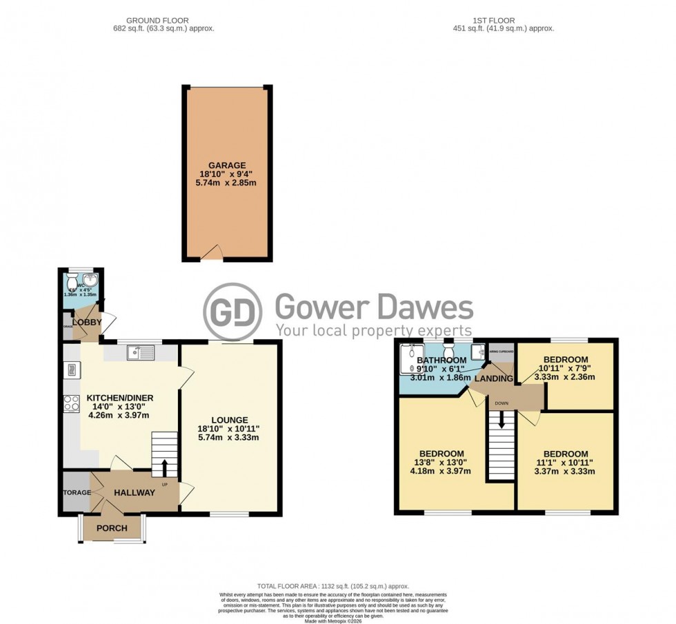 Floorplan for St Francis Way, Chadwell St.Mary