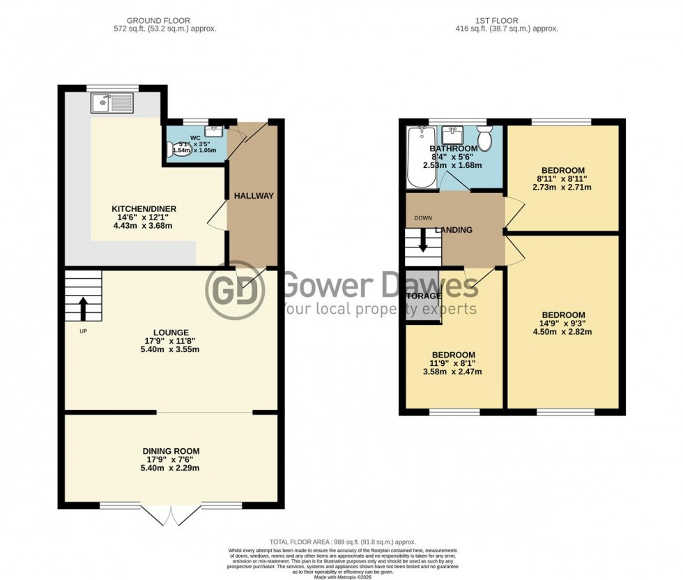 Floorplan for Furness Close, Chadwell St.Mary